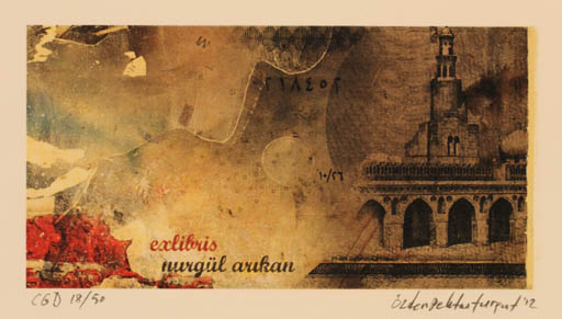 Exlibris by Özden Pektas Turgut from Turkey for Nurgül Arikan - 