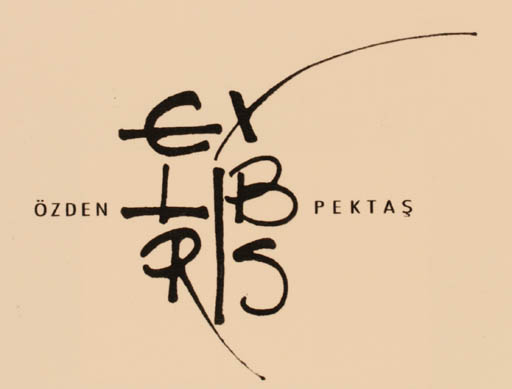 Exlibris by Özden Pektas Turgut from Turkey for Özden Pektas Turgut - Text/Writing 