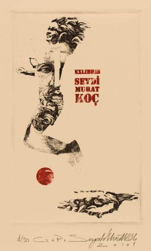 Exlibris by Seydi Murat Koc from Turkey for Seydi Murat Koc - Woman 