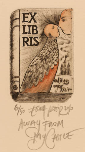 Exlibris by Esra Kizir Gökgen from Turkey for Oya Kizir - Book 