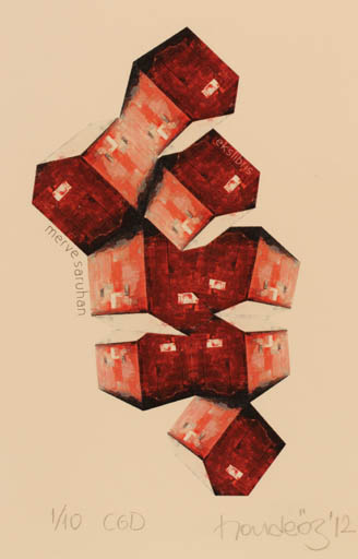 Exlibris by Hande Özgeldi from Turkey for Merve Saruhan - Architecture 