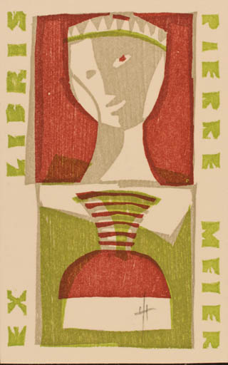 Exlibris by Hans Studer from Germany for Pierre Meier - Wine 