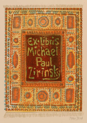 Exlibris by Peter Ford from Great Britain for Michael Paul Zirinsky - Abstract 