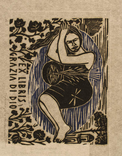 Exlibris by Angelo Aversa from France for Grazia Di Dio - Woman 
