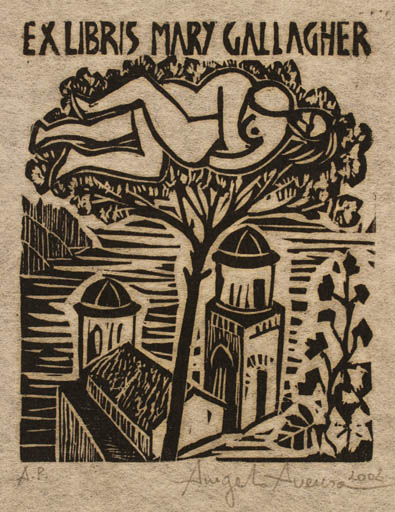 Exlibris by Angelo Aversa from France for Mary Gallagher - Erotica 