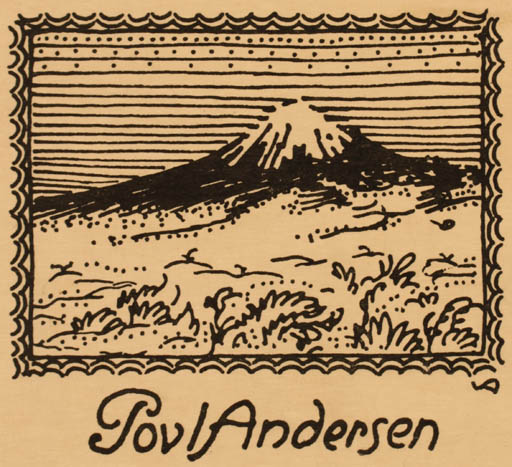 Exlibris by Valdemar Andersen from Denmark for Poul A. Andersen - Mountain 