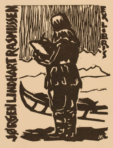 Exlibris by Kàroly Andrusko from Yugoslavia for Jørgen Lindhardt Rasmussen - Man 