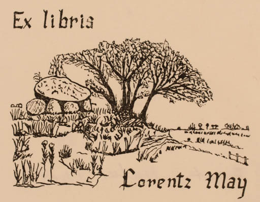 Exlibris by Poul Bertelsen from Denmark for Lorentz May - Scenery/Landscape Tree 