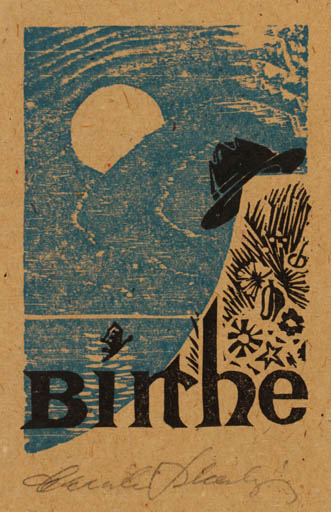 Exlibris by Christian Blæsbjerg from Denmark for Birthe Johansen - Maritime Sun 