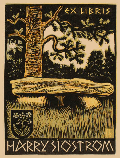 Exlibris by Hans Michael Bungter from Germany for Harry Sjöström - 