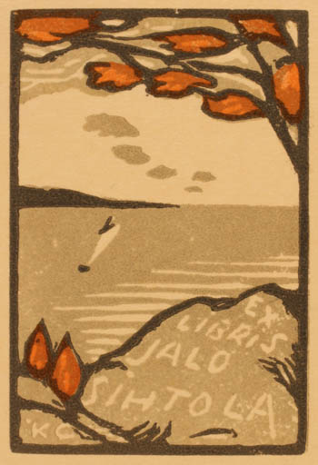 Exlibris by Kalle Carlstedt from Finland for Jalo Sihtola - Maritime 