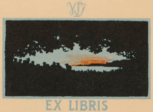 Exlibris by Inge Faurtoft from Denmark for ? K.M - Forest 