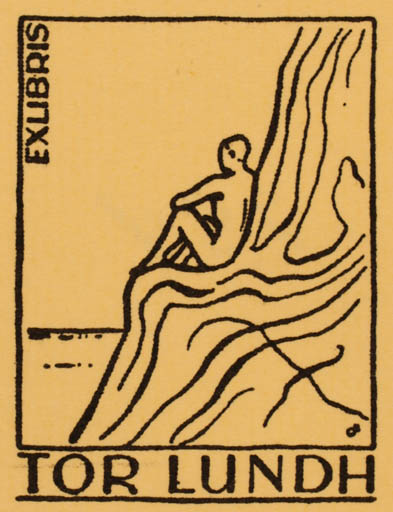 Exlibris by Albert Jaern from Norway for Tor Lundh - Mountain Man 