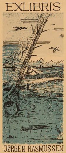 Exlibris by Flemming Rud Larsen from Denmark for Jørgen Lindhardt Rasmussen - Scenery/Landscape 