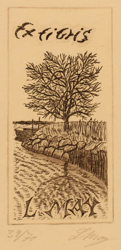 Exlibris by Lorentz May from Denmark for Lorentz May - Tree 