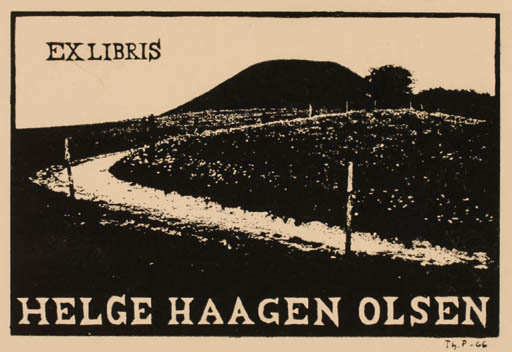 Exlibris by Thomas Pedersen from Denmark for Helge Haagen Olsen - Scenery/Landscape 