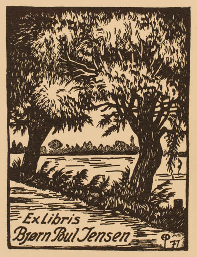 Exlibris by Edmund Peter from Denmark for Bjørn Poul Jensen - Maritime Tree 