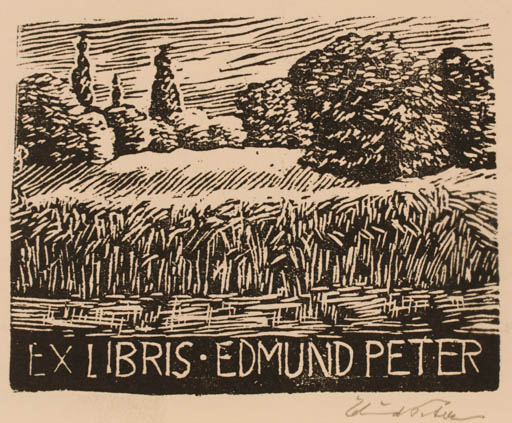 Exlibris by Edmund Peter from Denmark for Edmund Peter - Maritime Forest 