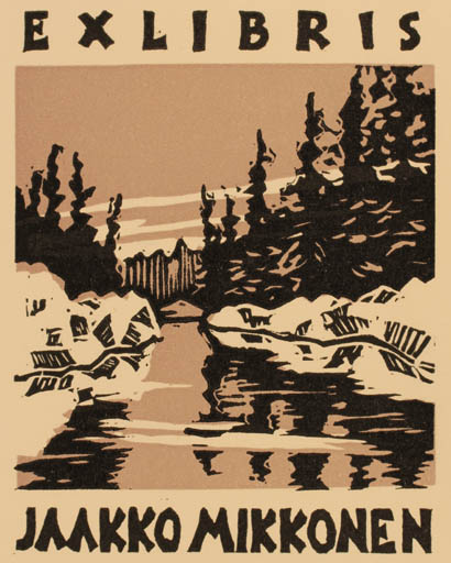 Exlibris by Pekka Törmä from Finland for Jaakko Mikkonen - Scenery/Landscape 