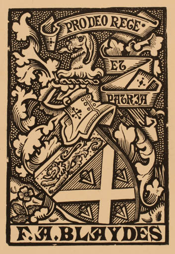 Exlibris by S. Baring Gould from Great Britain for F.A. Blaydes - Heraldry 