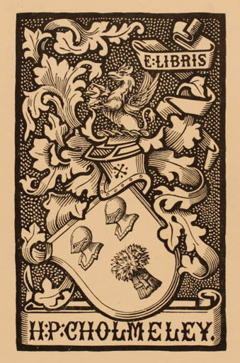 Exlibris by S. Baring Gould from Great Britain for H.P. Cholmeley - Heraldry 