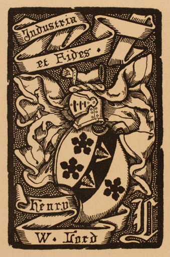 Exlibris by S. Baring Gould from Great Britain for Henry W. Lord - Flora Heraldry 