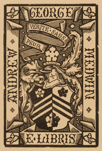 Exlibris by S. Baring Gould from Great Britain for Andrew George Medwin - Heraldry 