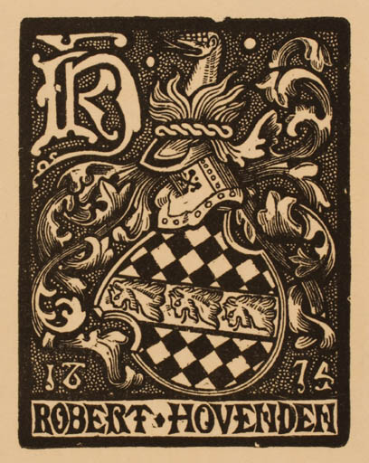 Exlibris by Frederik Conway Montagu from Great Britain for Robert Hovenden - Heraldry 
