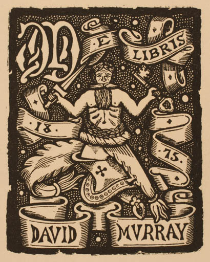 Exlibris by Frederik Conway Montagu from Great Britain for David Murray - Heraldry 
