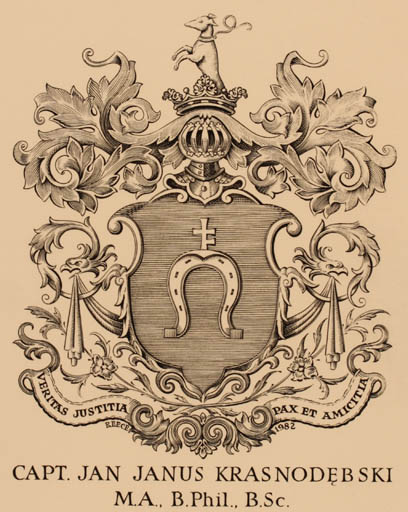 Exlibris by ? Reece from Great Britain for Capt. Jan Janus Krasnodebski - Heraldry 