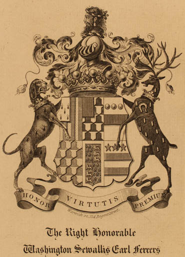 Exlibris by S.C. Warwick from Great Britain for Washinton Sewallis Earl Ferrers - Heraldry 
