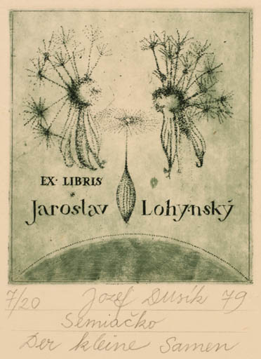 Exlibris by Jozef Dusik from Czech Republic for Jaroslav Lohynsky - Flower Flora 