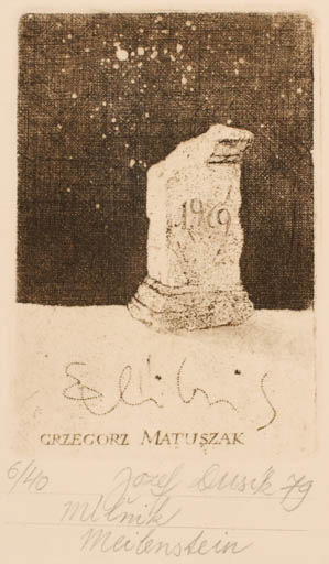 Exlibris by Jozef Dusik from Czech Republic for Grzegorz Matuszak - 