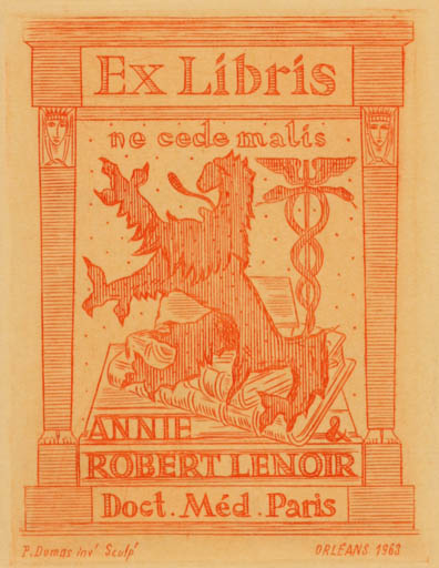 Exlibris by Pierre Dumas from France for Annie, Robert Lenoir - 