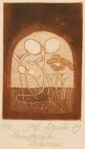 Exlibris by Josef Dudek from Czech Republic for Jan Mauler - Flora 