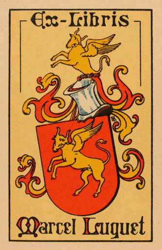 Exlibris by Edmond des Robert from France for Marcel Luguet - Heraldry 