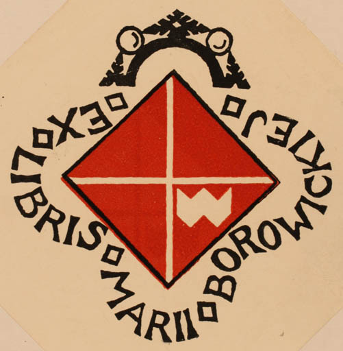 Exlibris by Tadeusz Przypkowski from Poland for Marii Borowickiej - Heraldry 