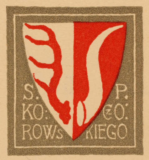 Exlibris by Tadeusz Przypkowski from Poland for S.P. Kozcorowskiego - Heraldry 