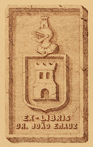 Exlibris by Renato Araujo from Portugal for Dr. Joáo Emauz - Heraldry 