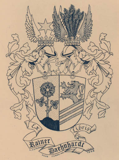 Exlibris by Eduardo Esperanca from Portugal for Rainer Daehnhardt - Heraldry 
