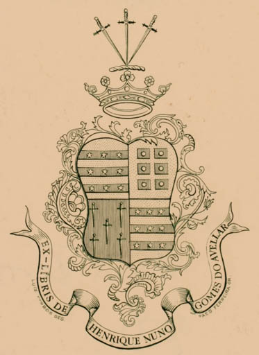 Exlibris by Luiz / Ferreira, Paes Ferros from Portugal for Henrique Nuno - Heraldry 
