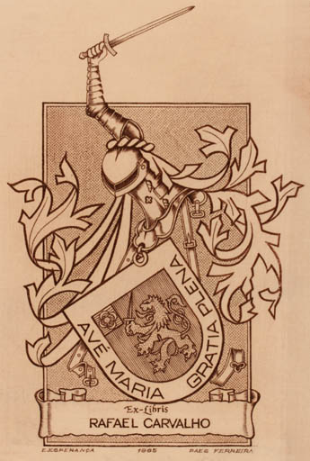 Exlibris by E. / Ferreira, Paes Esperanca from Portugal for Rafael Carvalho - Heraldry 