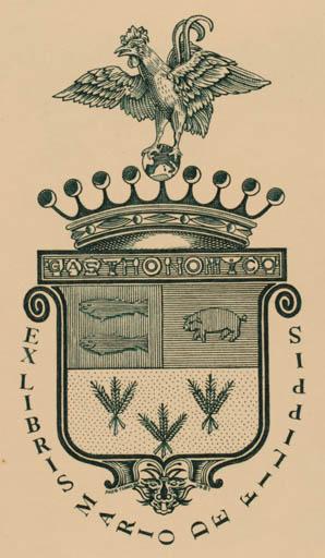 Exlibris by Paes Ferreira from Portugal for Mario de Filippis - Heraldry 