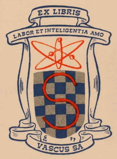 Exlibris by Aulo-Gélio S. Godinho from Portugal for Vascus Sa - Heraldry 