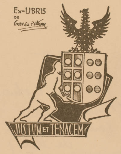 Exlibris by Gauveio Portuense from Portugal for Manuel Gouvea Cautinho Tovar de Melo - Heraldry 