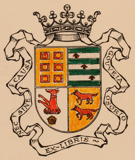 Exlibris by Gouveia Portuense from Portugal for Gouveia Osorio - Heraldry 