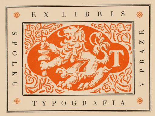 Exlibris by J. Dyntar from Czech Republic for ? Spolka Typografia v Praze - Fauna Printing technique 