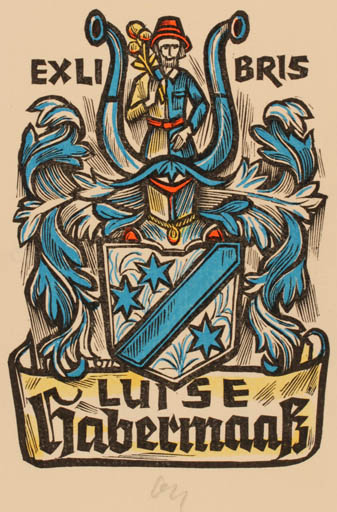 Exlibris by Herbert S. Ott from Germany for Luise Habermaass - Heraldry 