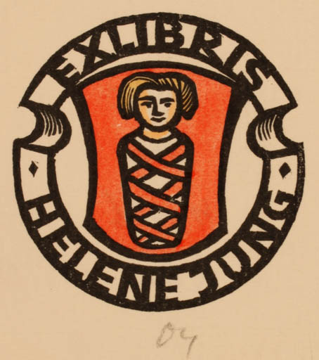 Exlibris by Herbert S. Ott from Germany for Helene Jung - Heraldry 