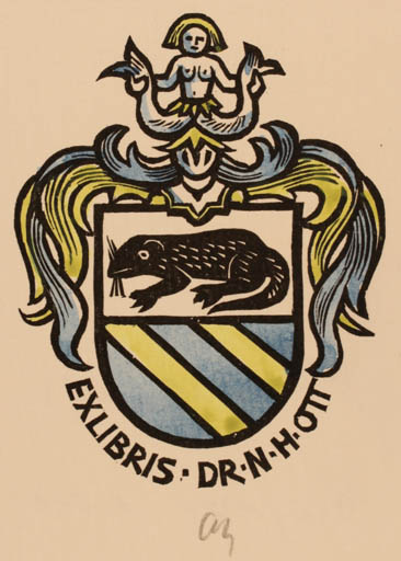 Exlibris by Herbert S. Ott from Germany for Norbert H. Ott - Heraldry 